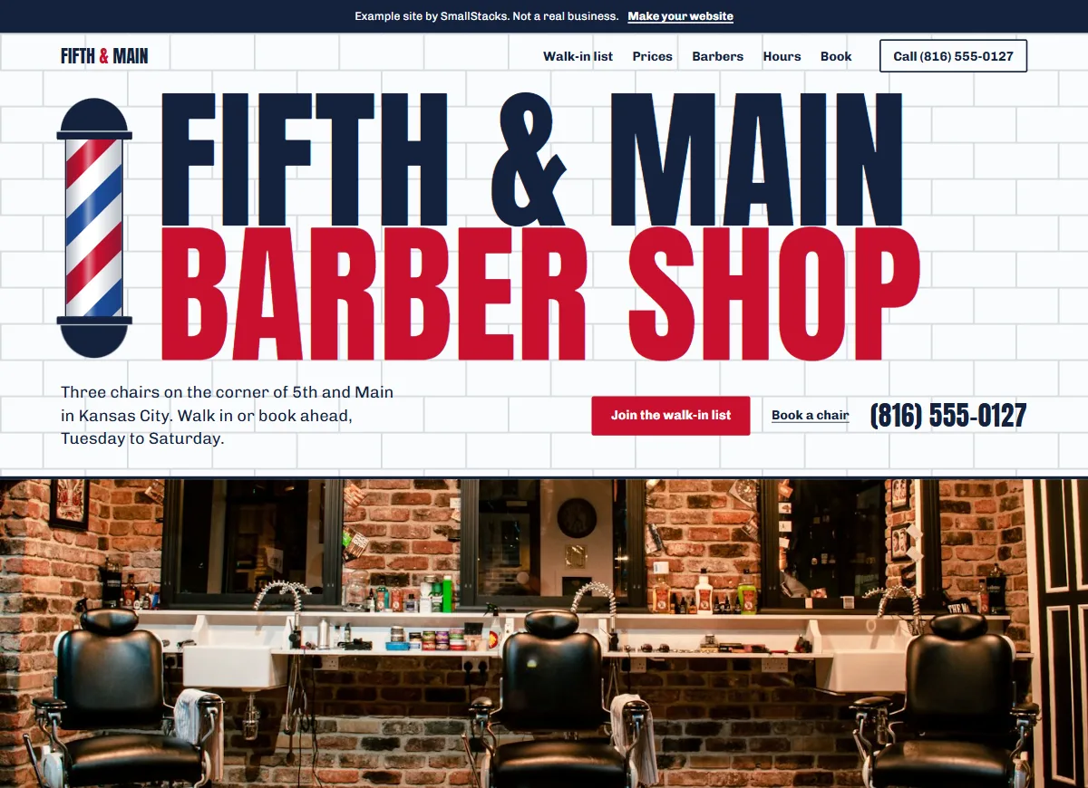 The Fifth & Main example site