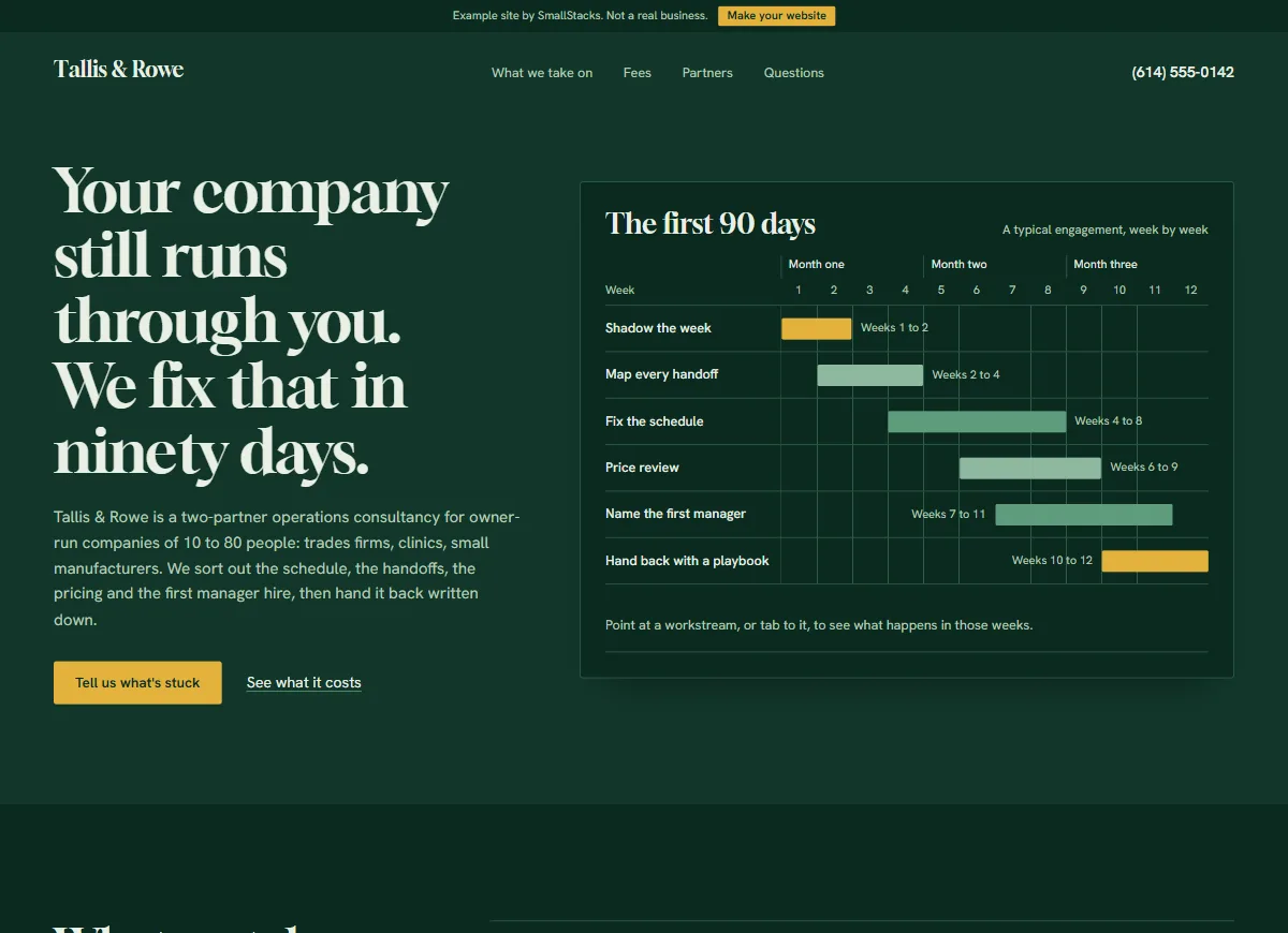 The Tallis & Rowe example site