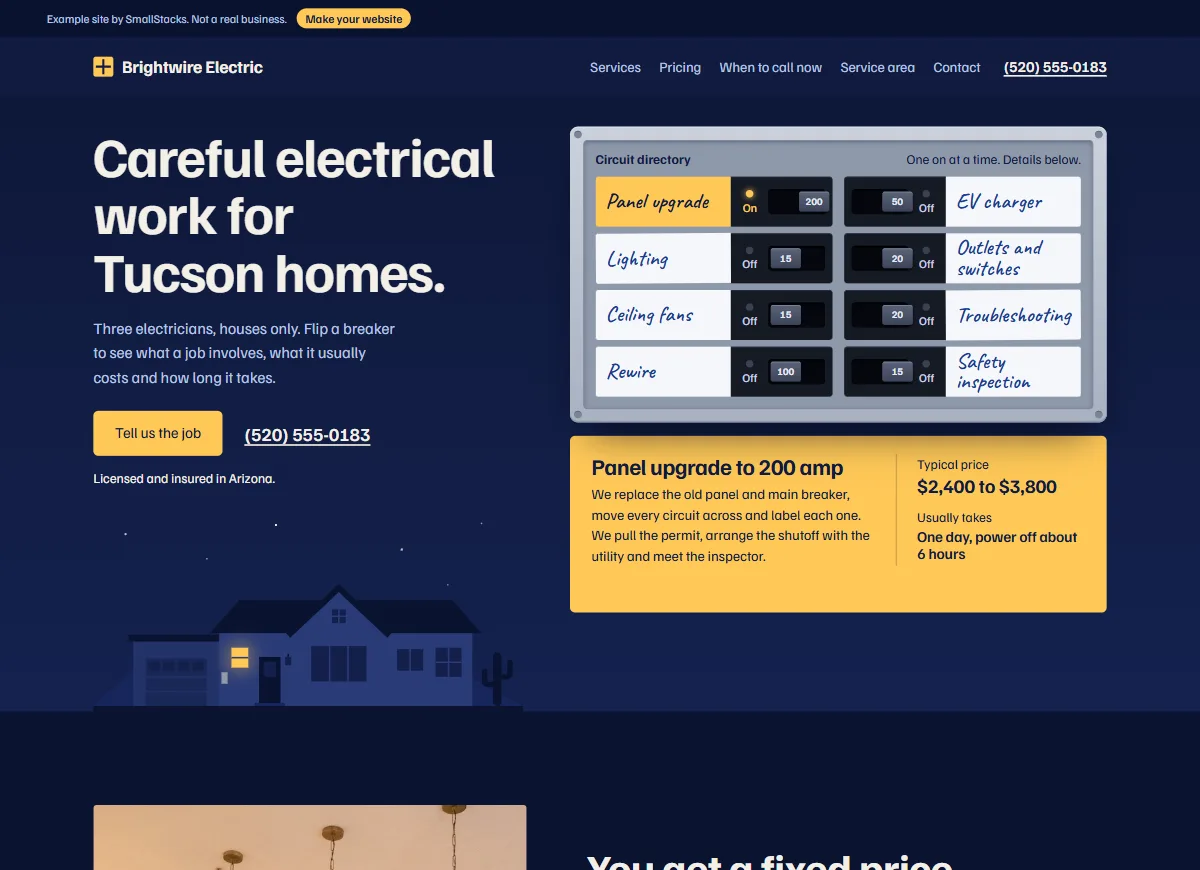 The Brightwire Electric example site